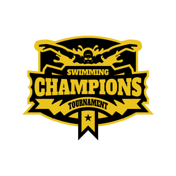 Champions Swimming Tournament logo template Thumbnail