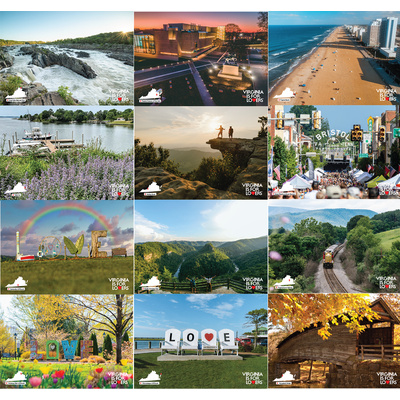 Virginia Postcards, Selection of 12 Different Designs Thumbnail