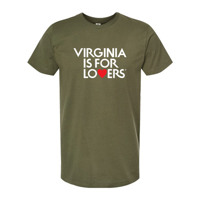 Virginia is for Lovers  T-shirt, Military Green Thumbnail