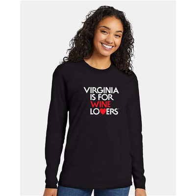 Wine Lovers Black Long Sleeve T-shirt Thumbnail