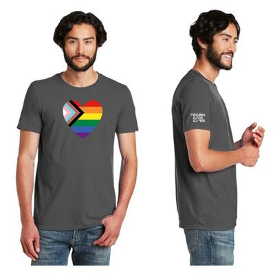 Progressive Heart T-Shirt, Unisex, Charcoal Gray Thumbnail