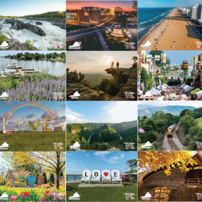 Virginia Postcards, Selection of 12 Different Designs Thumbnail